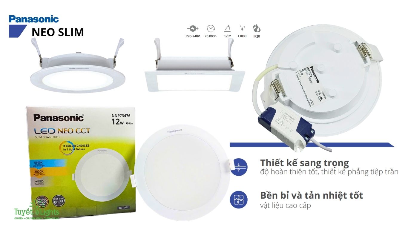 
3.4 Đèn led âm trần Panasonic dòng Neo Slim: